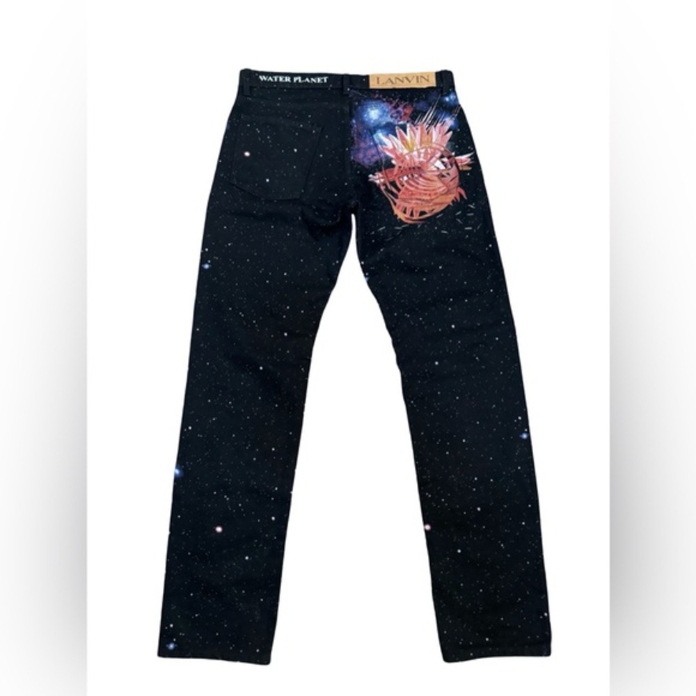 LANVIN  Galaxy-Print Straight Leg Jeans